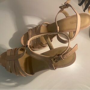 Michael Kors Leather Nude Platform Heels